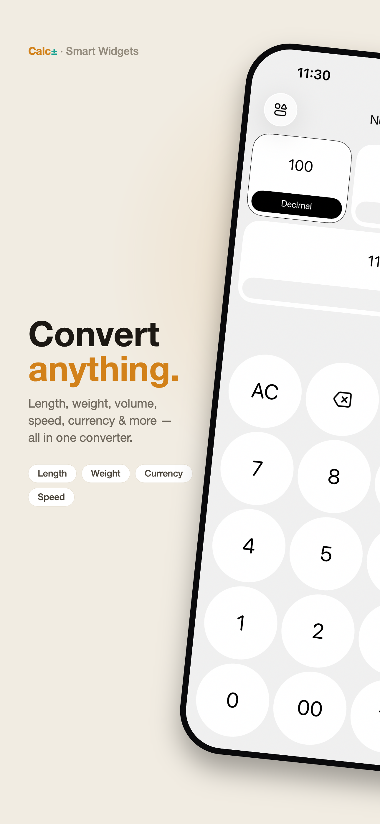Calc ± Smart Widgets mobile screen 5